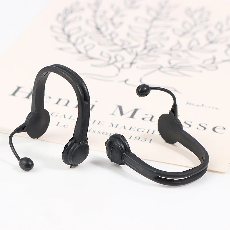 2Pcs 1:12 Dollhouse Miniature Headphone Model Décor Accessories