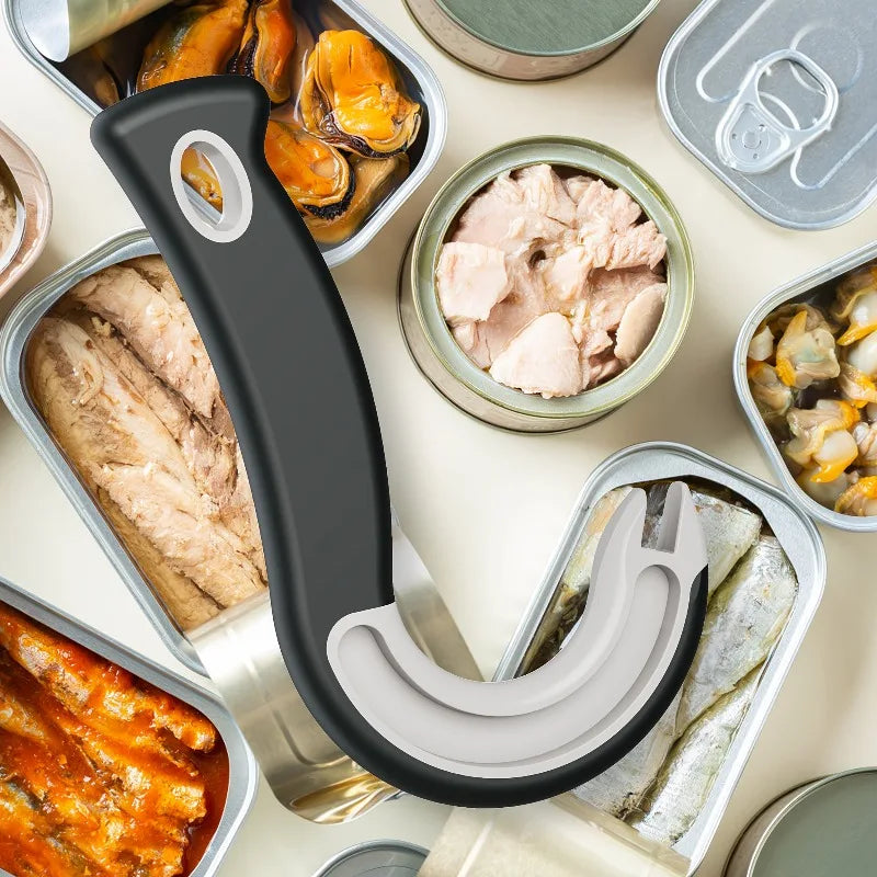 Easy-Grip Hook Can Opener – Stainless Steel & Plastic