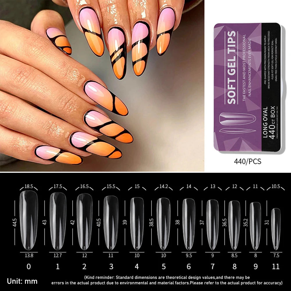 Yoxier Ultra Thin Soft Gel Full Cover Matte Press On Nails 440/550pc