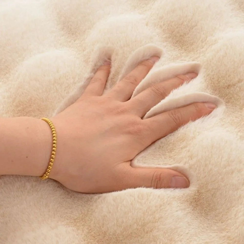 Winter Warm Pet Sleeping Mat – Cloud Bubble Plush Cushion