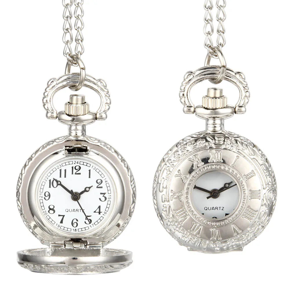 Vintage Dual Time Clock Necklace Watch – Unisex Gift | VIBE