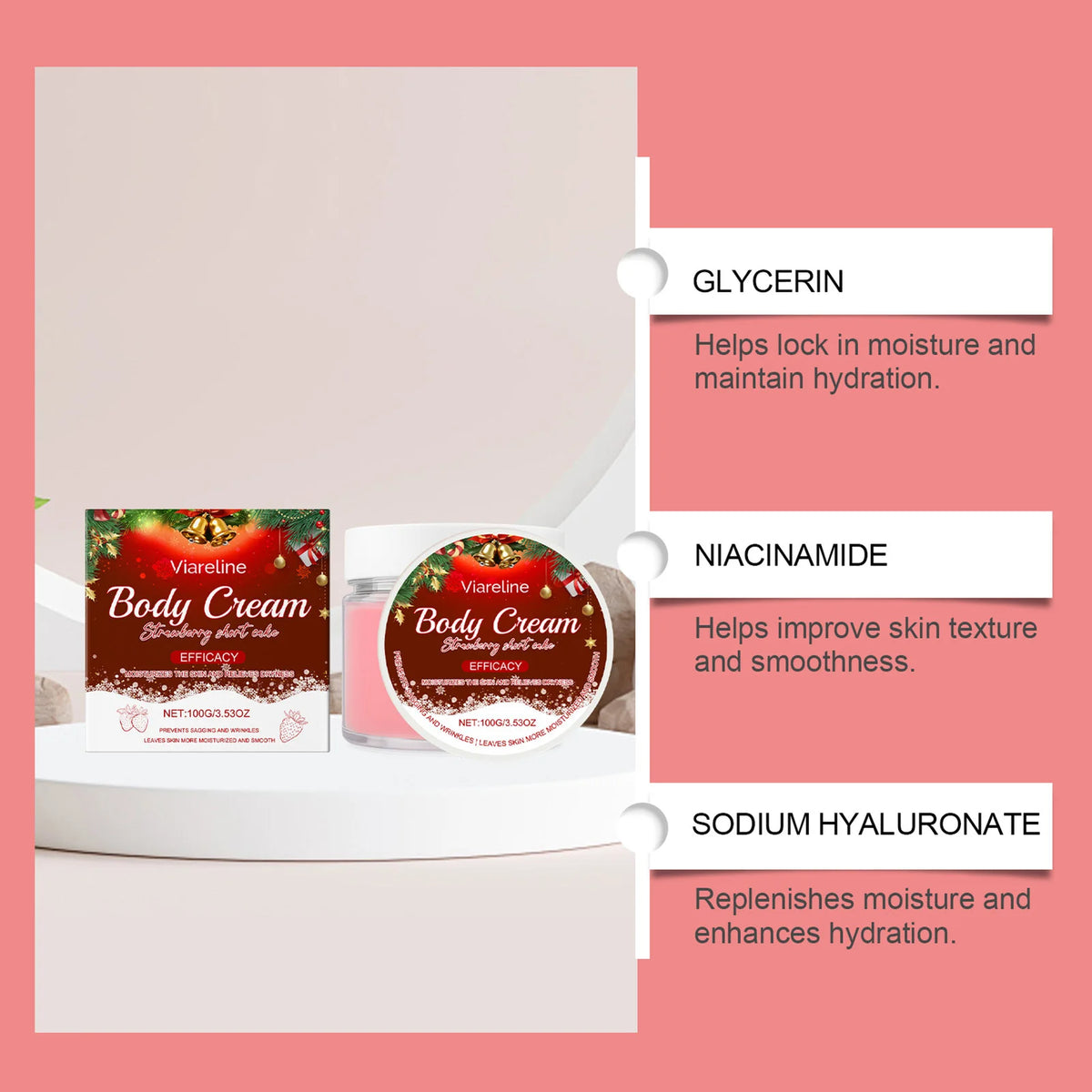 Strawberry Scented Body Cream – 24-Hour Deep Moisturizer