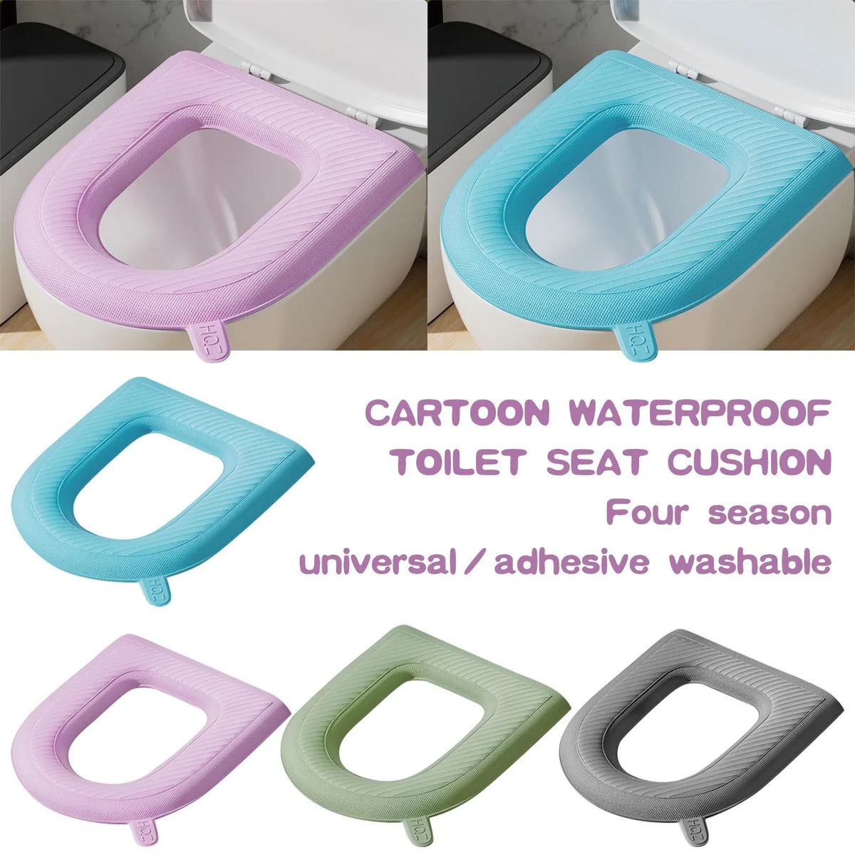 Washable EVA Toilet Seat Cushion – Universal Adhesive Cover