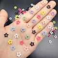 50Pcs 3D Star & Heart Nail Charms – Matte Flatback Resin Art