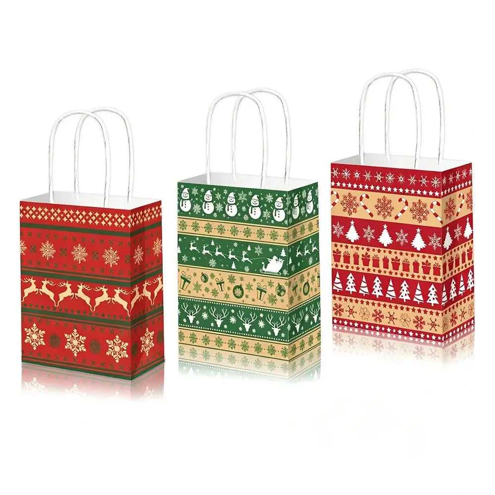 Christmas Gift Bags with Handles 12 Pack – Santa Paper Bags