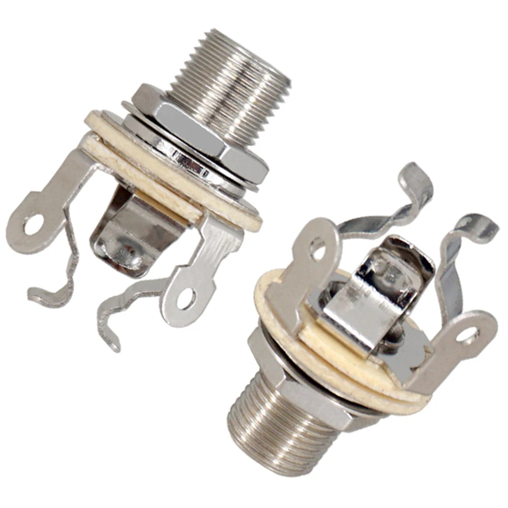 2-Pack 1/4" Guitar Mono Output Jack Socket 6.35mm Metal