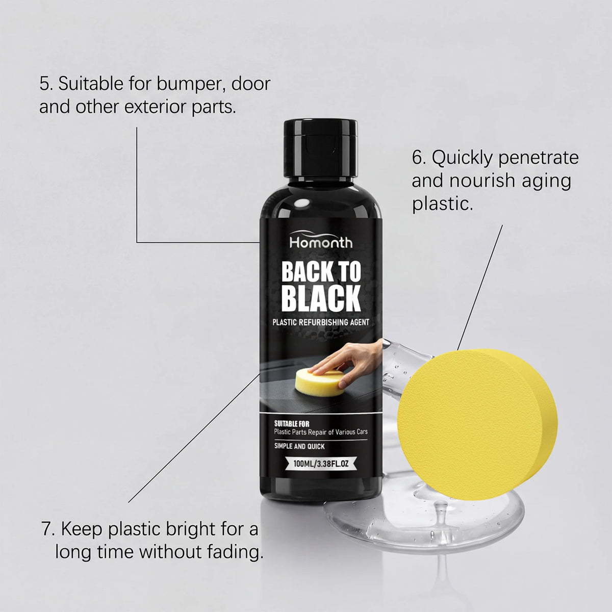 VIBE Nano Car Plastic Restorer Trim Polish UV Protection 250ml