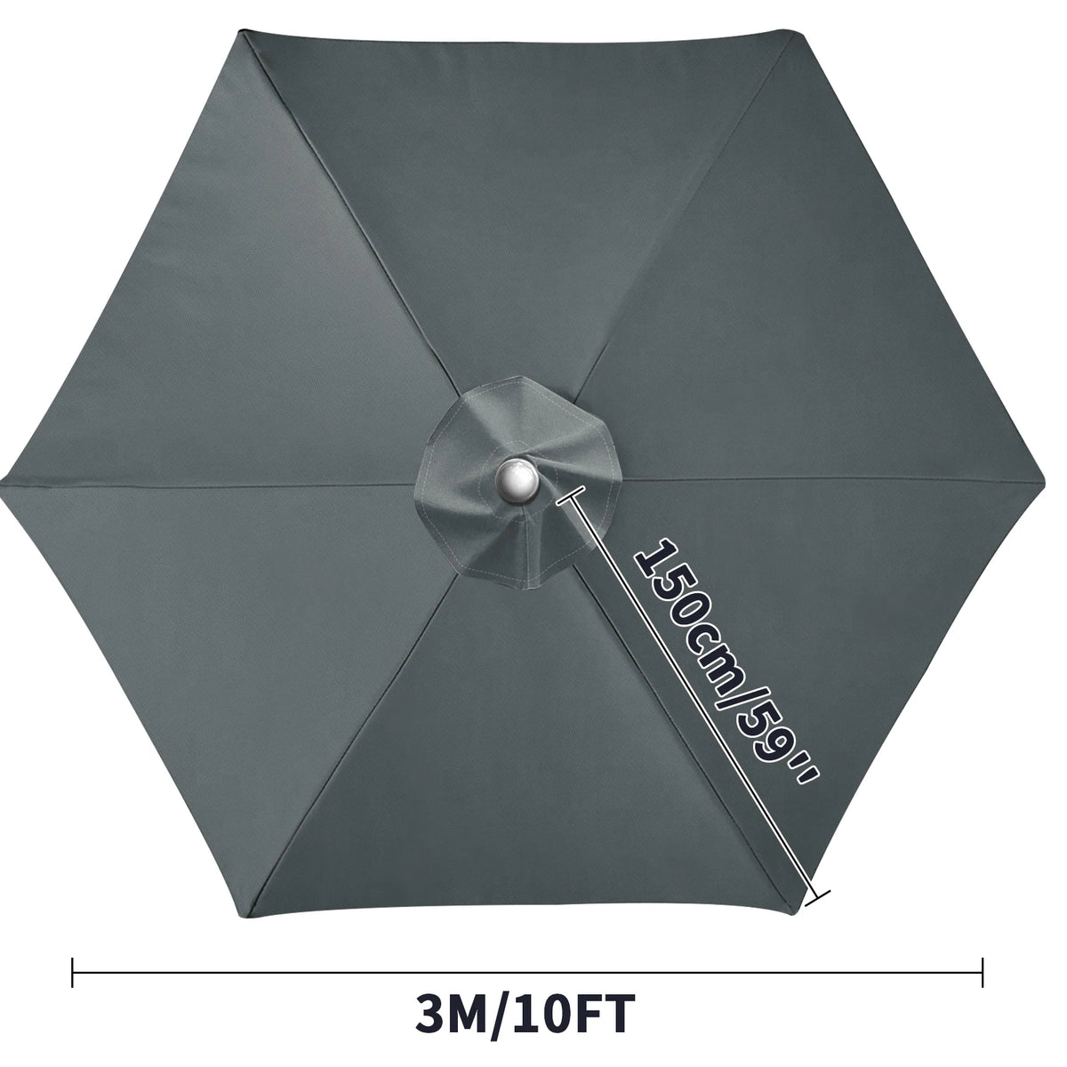 Waterproof Patio Umbrella Replacement Canopy 6 & 8 Rib