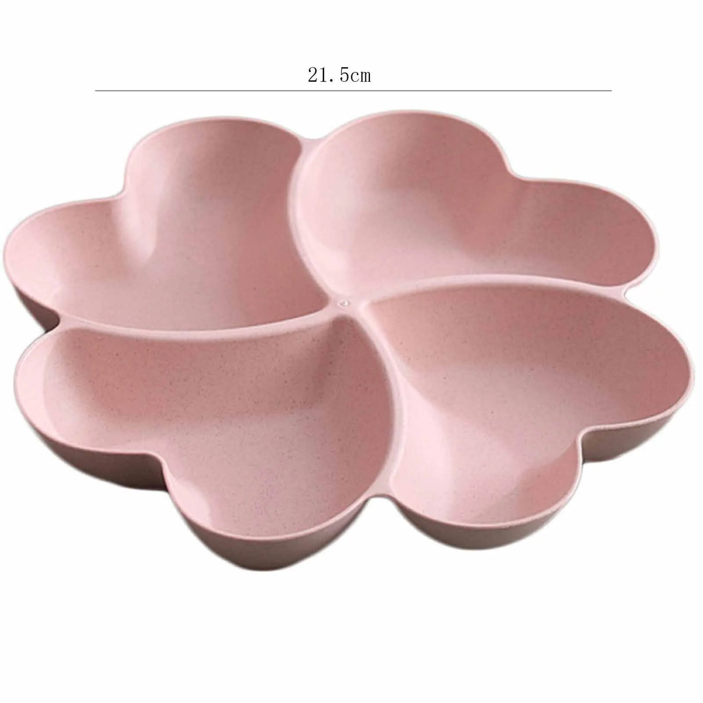 Four-Leaf Clover Snack Plate | Heart Compartment Fruit Tray