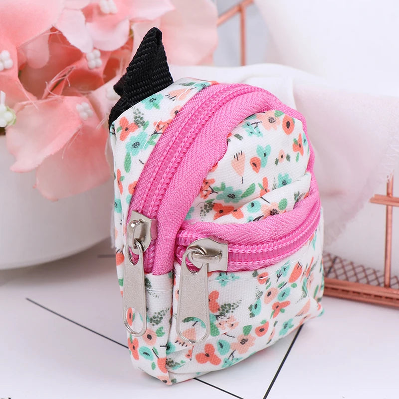 1:6 & 1:12 Dollhouse Miniature Flower Backpack Doll Accessory