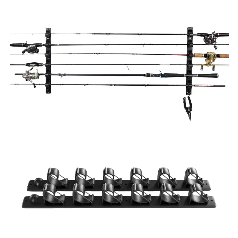 Wall & Ceiling Fishing Rod Holder – Holds 6 Rods | OUZEY