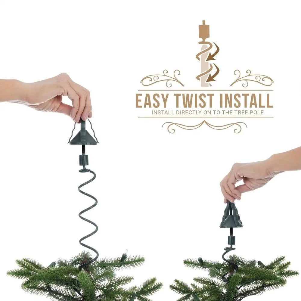 Twist-On Christmas Tree Topper Holder & Adjustable Stabilizer