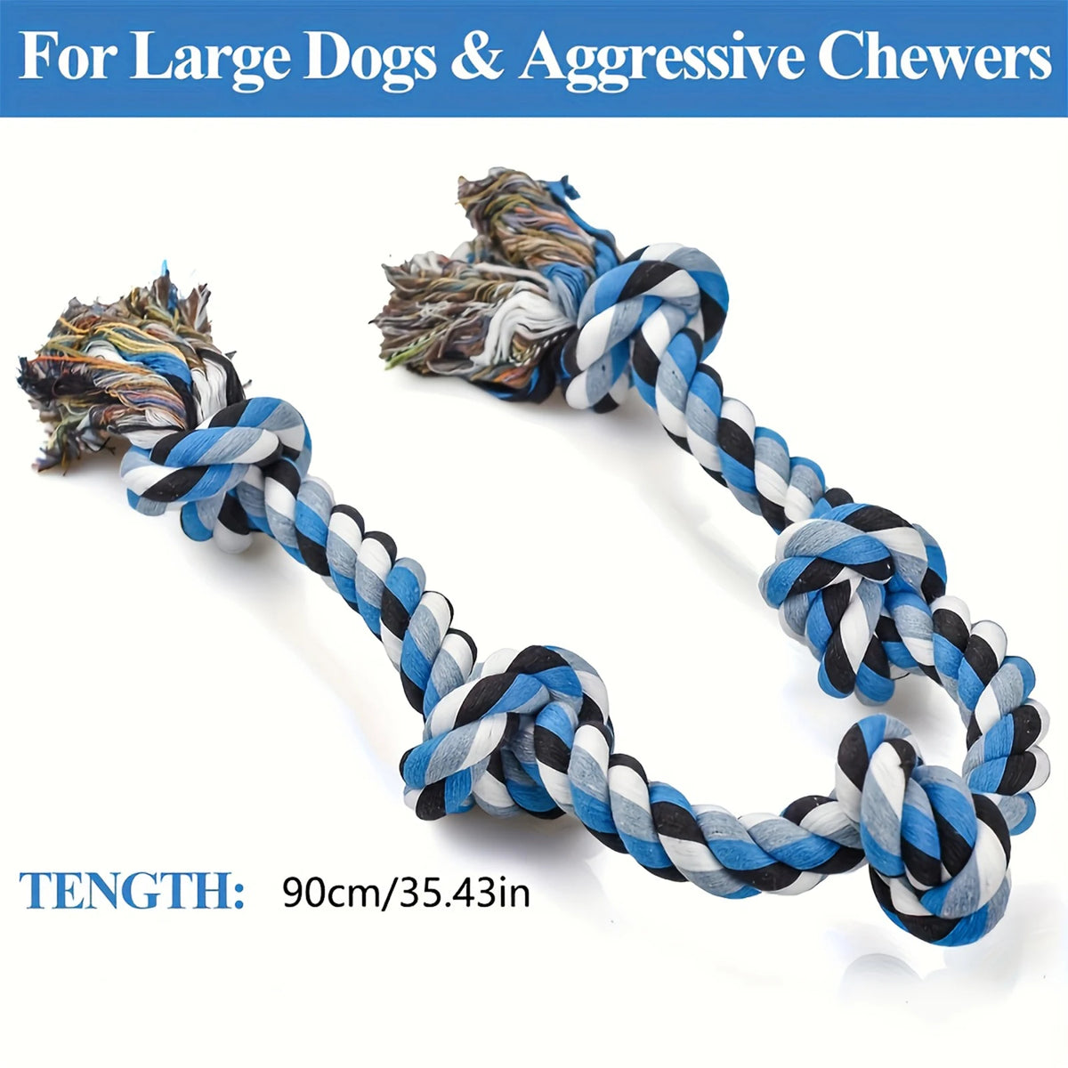 Heavy-Duty Dog Cotton Rope Chew Toy – Teeth Cleaning Play