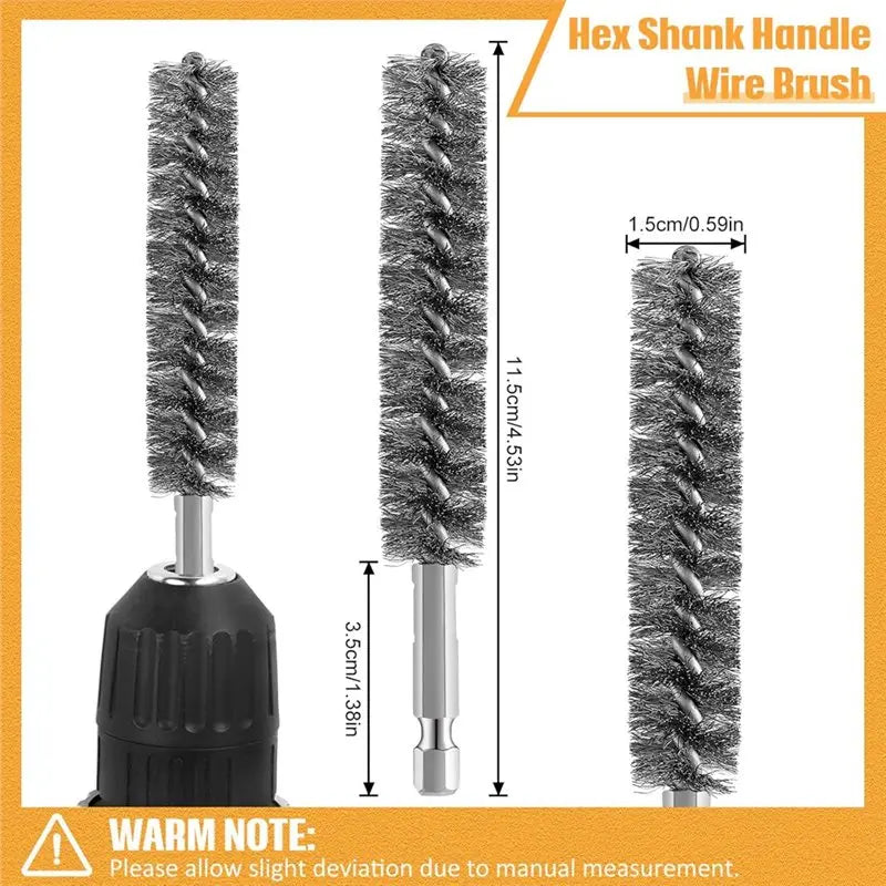 40-Pc Power Drill Wire Bore Brush Set | Hex Shank