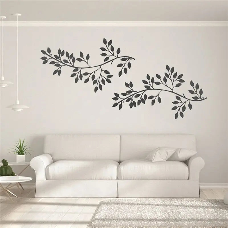 Metal Olive Branch Leaf Wall Art 2-Piece Set | Home Décor