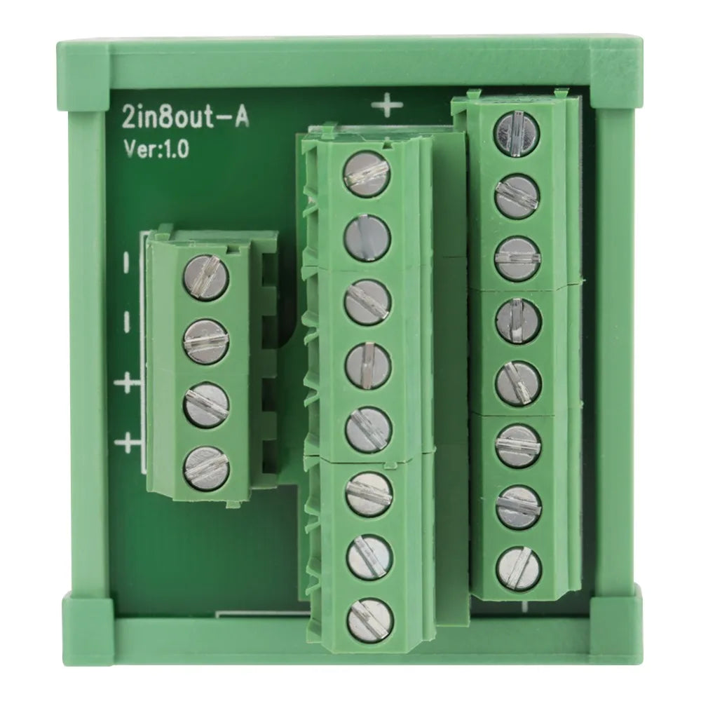 2 In 8 Out DIN Rail Breakout Board 25A Terminal Block Module