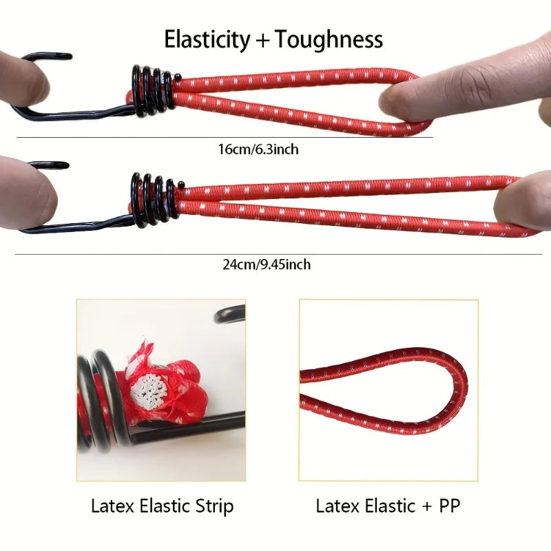5-Pack Elastic Tent Rope Cord Hooks for Camping Tarp & Canopy