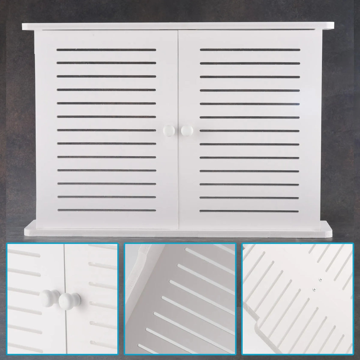 Wooden Wall-Mount Wi-Fi Router & Cable Storage Shelf Box