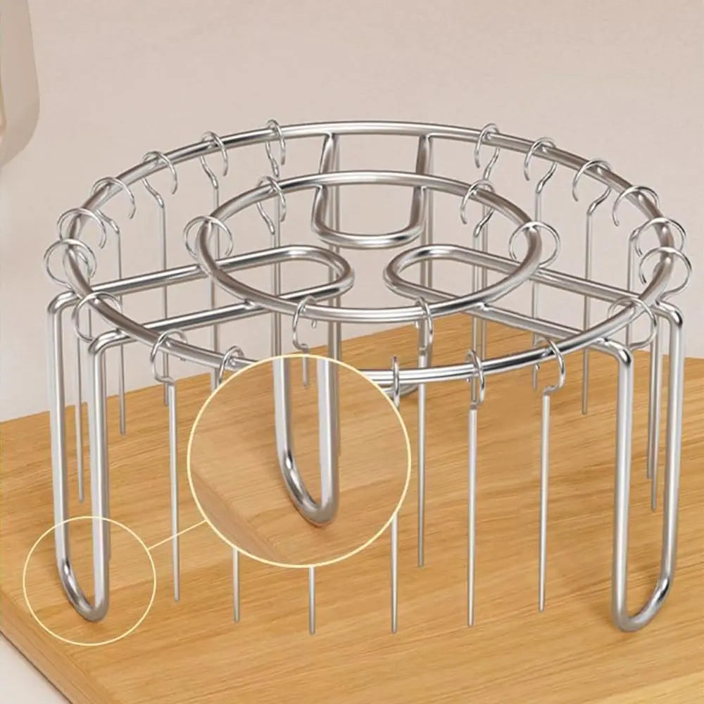 Stainless Steel Vertical BBQ Skewer Rack with 24 Skewers