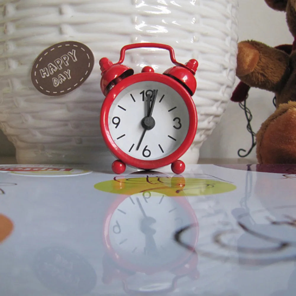 Mini Metal Analog Alarm Clock 4cm – Cute Multicolor Desk Clock