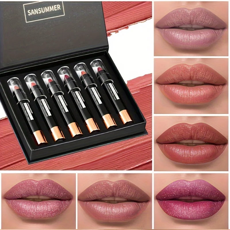 VIBE 8-Color Matte Moisturizing Lipstick Crayons – Waterproof