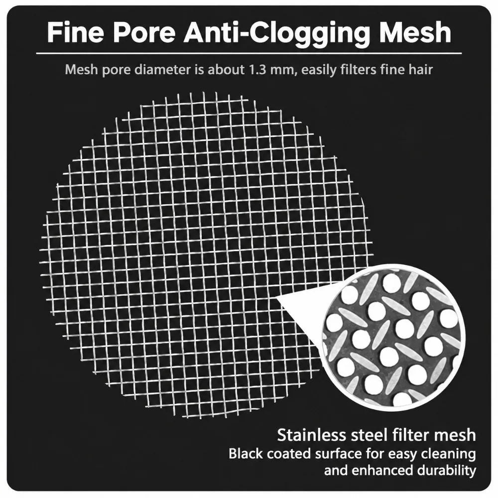 Stainless Steel Round Drain Cover with Mesh Hair Catcher