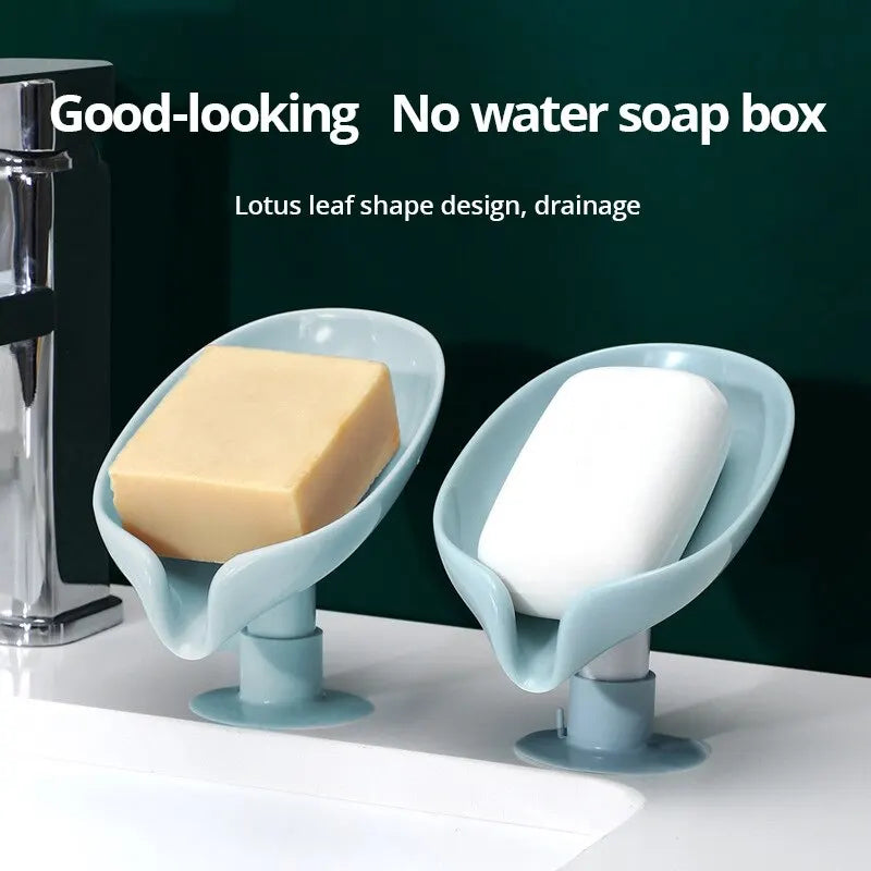 2-Pack Leaf Drain Soap Holder with Suction Cup | Bathroom Tray