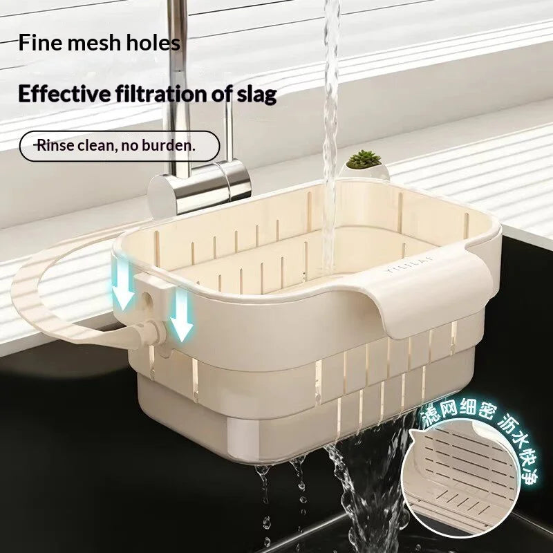 Foldable Sink Strainer Basket – Hanging Faucet Colander Filter