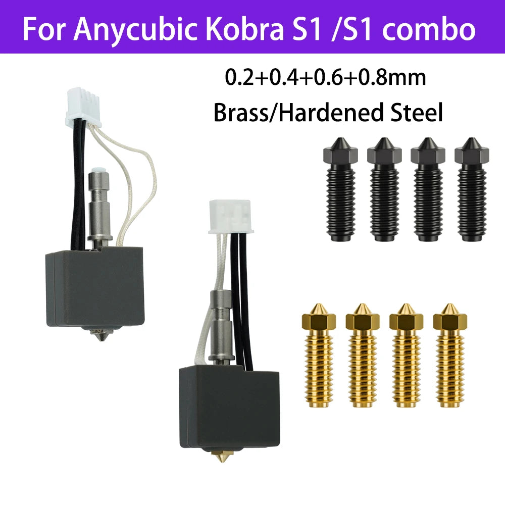 Anycubic Kobra S1 & S1 Combo Hotend Kit – 0.2–0.8mm Nozzle