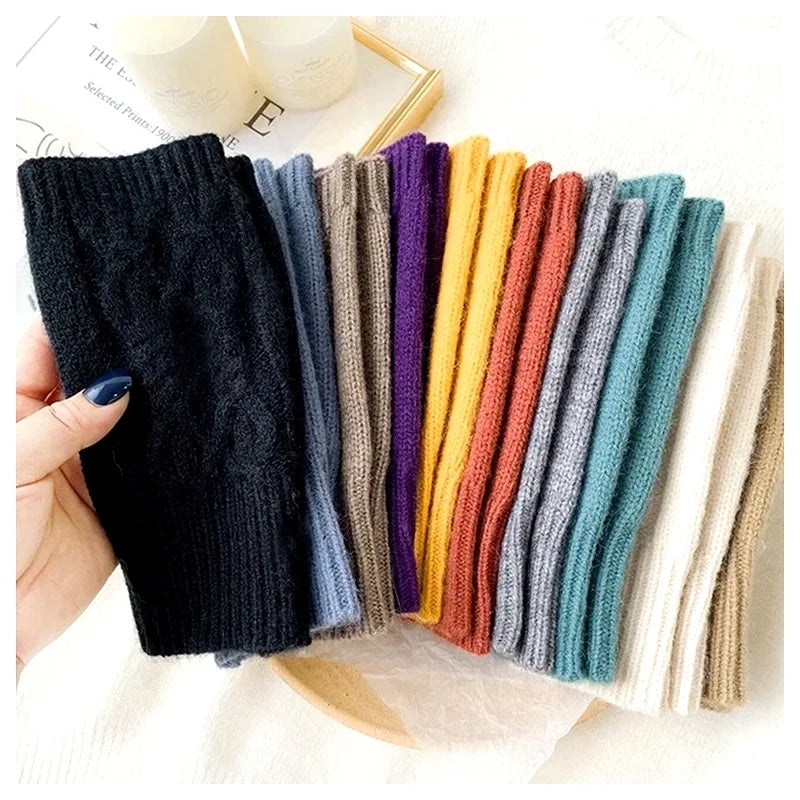 Soft Knit Half Finger Winter Gloves for Women & Men
