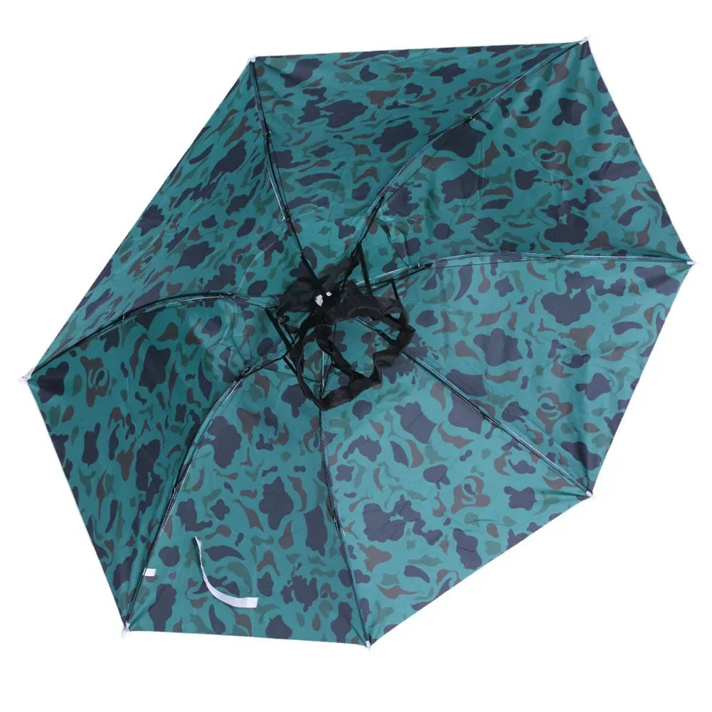 Foldable Umbrella Hat – Hands-Free Sun & Rain Cap for Outdoors