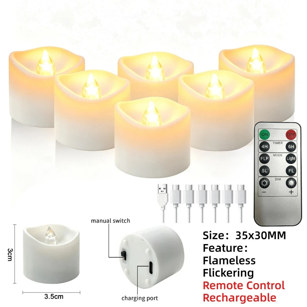 12/24 Pack Flameless LED Tea Light Candles Battery Operated