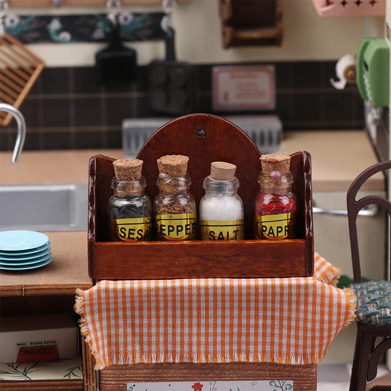 1:12 Dollhouse Mini Spice Rack Wall Shelf Kitchen Décor