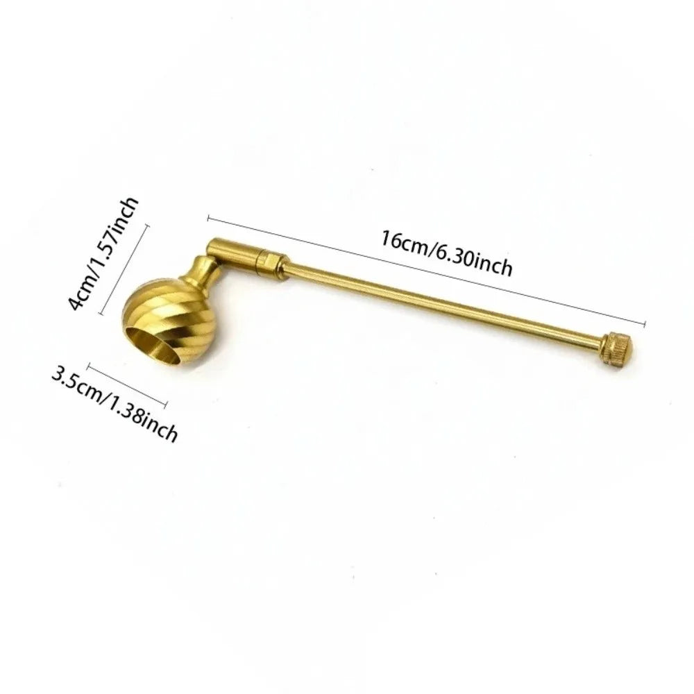 Bell-Shaped Gold Metal Candle Snuffer – Long Handle Elegant