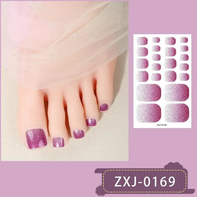 Glitter Self-Adhesive Toe Nail Wraps – Full Cover Shiny Decals