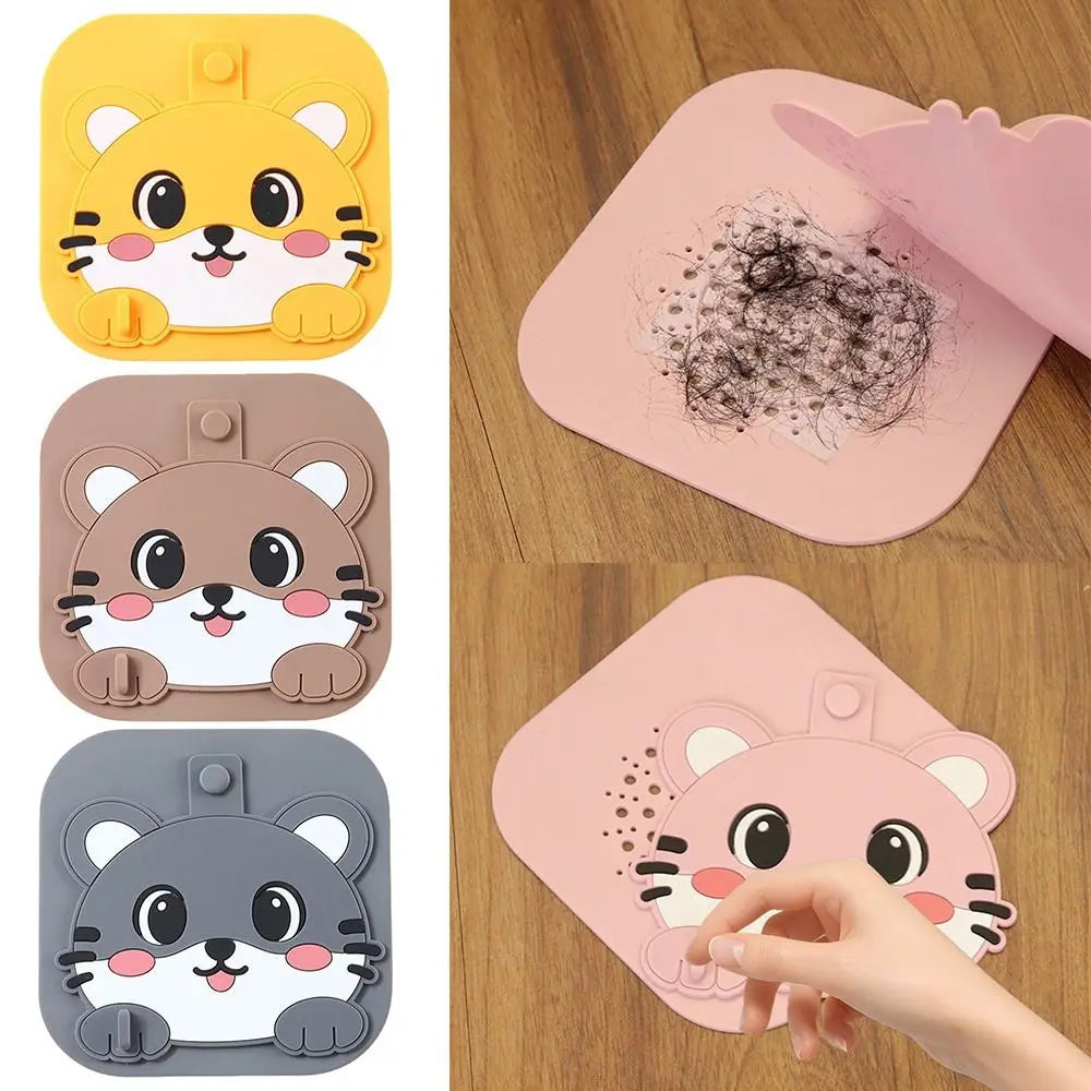 Cartoon Cat Silicone Floor Drain Cover – Anti-Odor Strainer