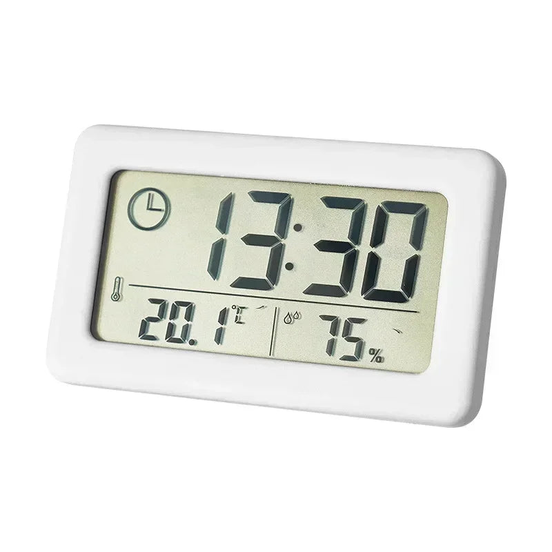 Mini Digital Clock Thermometer Hygrometer 12/24H Table & Wall