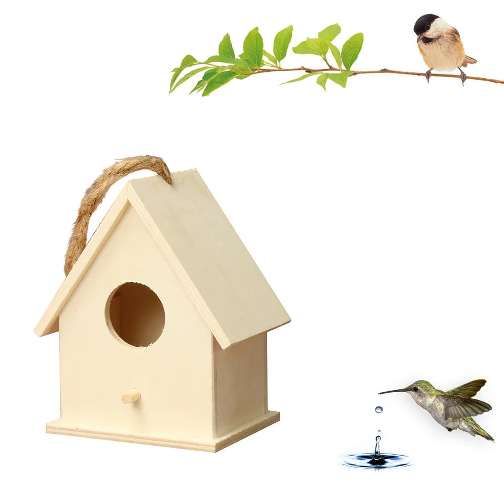 Wooden Hanging Birdhouse Nesting Box – Garden Bird Decor