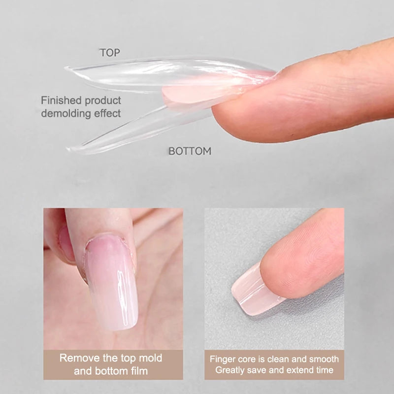 Sandwich Dual Nail Forms 60pcs – 15 Sizes Coffin & Almond