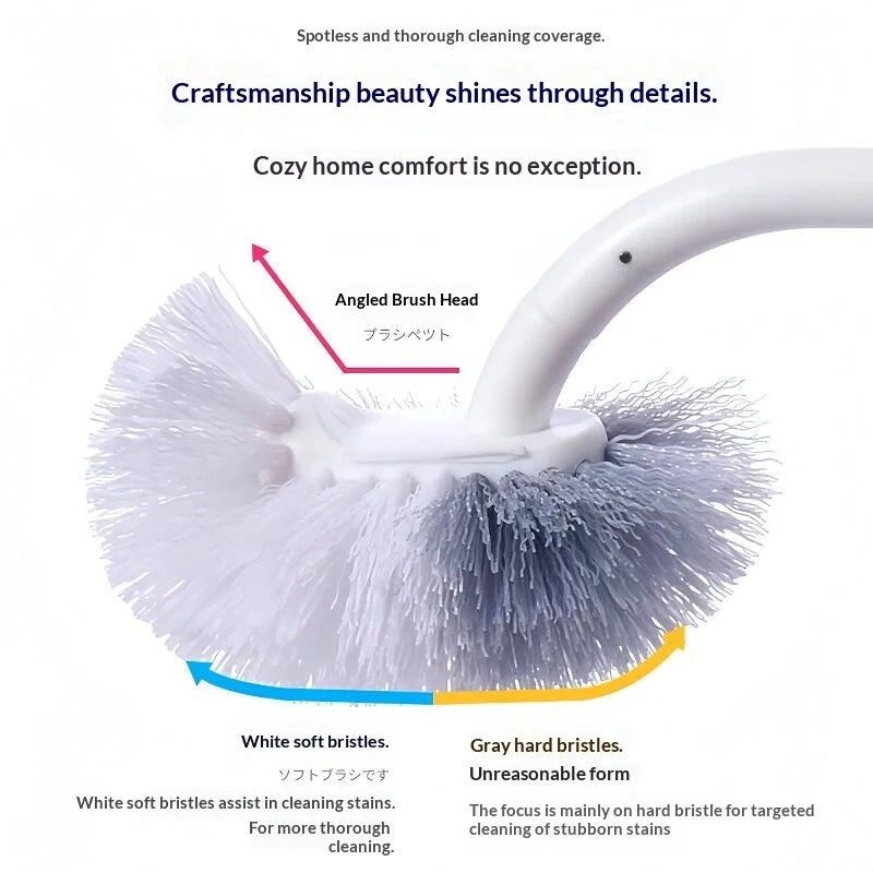 S-Shape Wall-Mounted Toilet Brush – Long Handle No-Drill