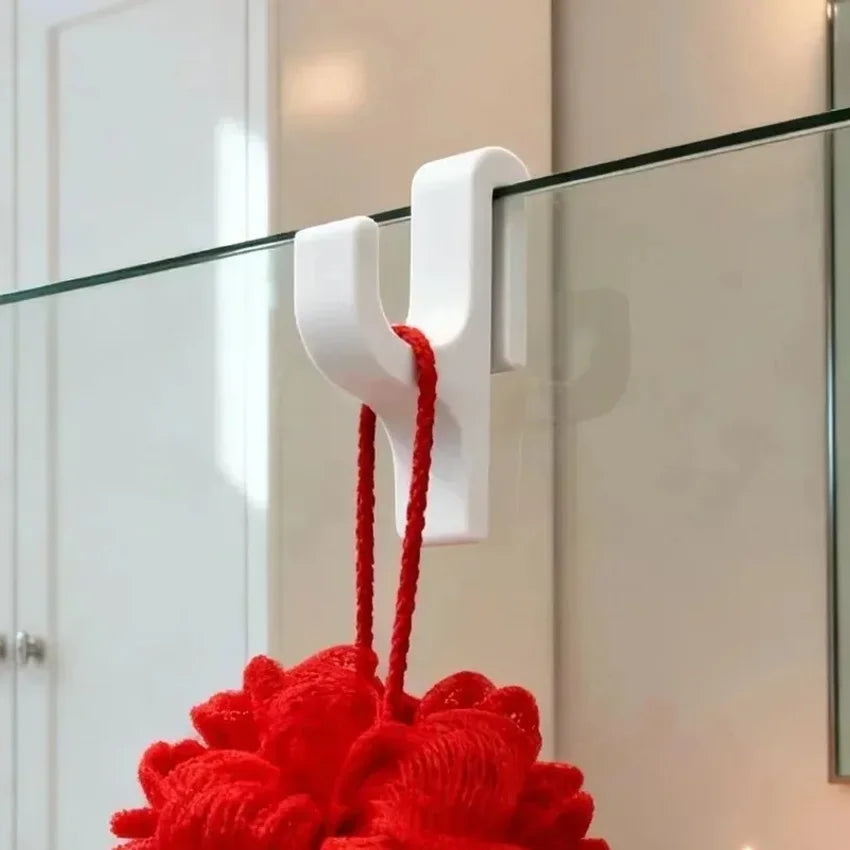 No-Drill Shower Door Hook Clamp – Towel & Robe Hanger