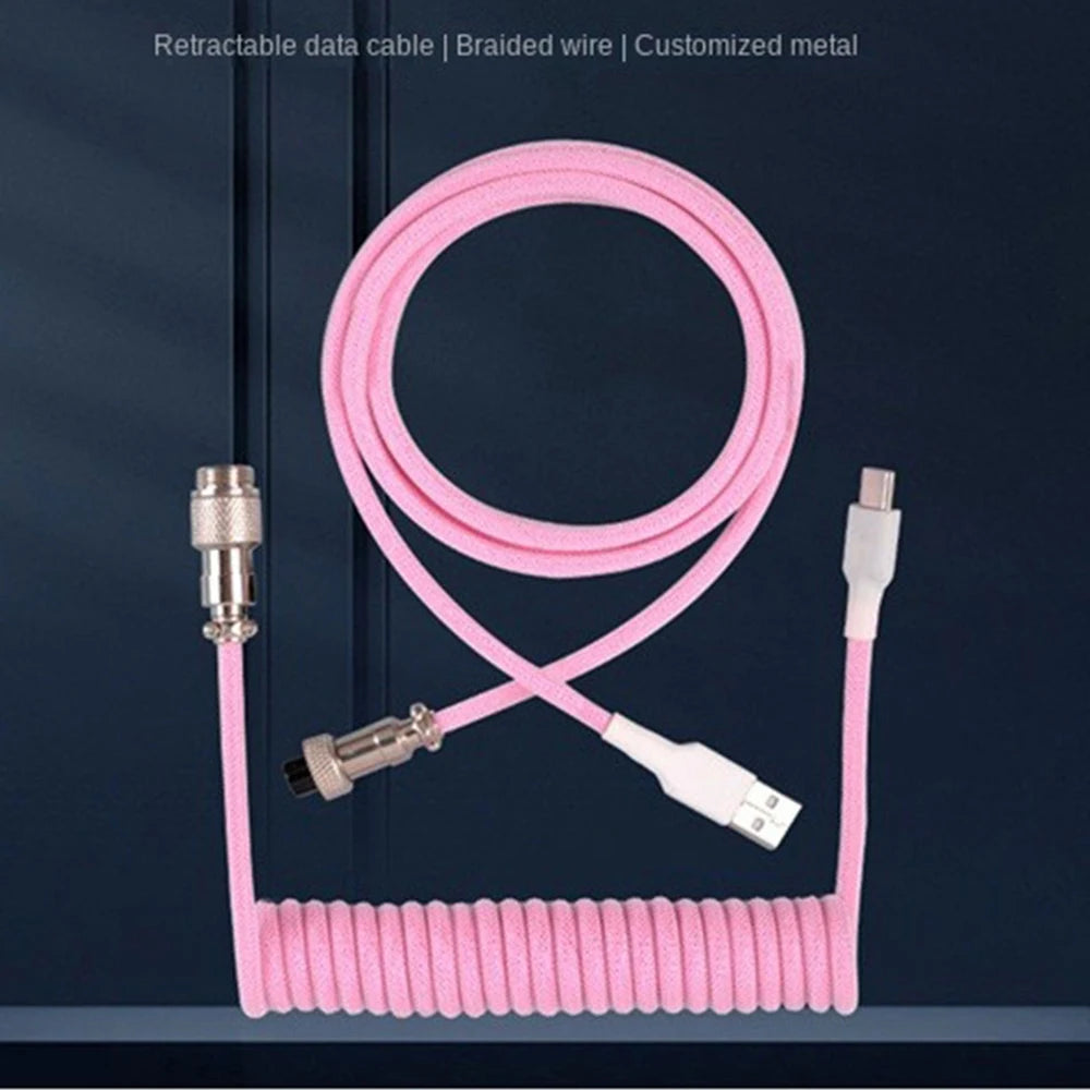 Type-C Coiled Keyboard Cable with Aviator Connector – Spring USB