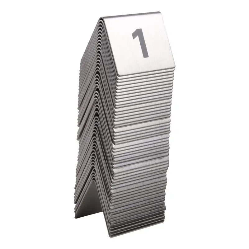 50-Pack Stackable Double-Sided Table Number Cards 1–50