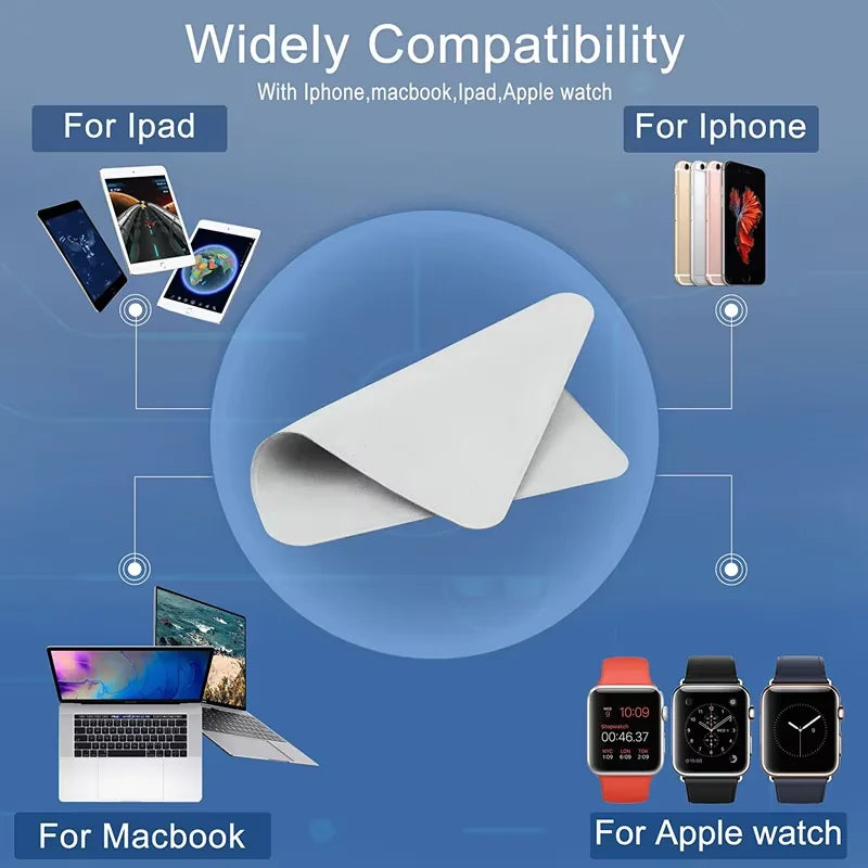 Microfiber Polishing Cloth Screen Cleaner for iPhone iPad 1/3Pcs