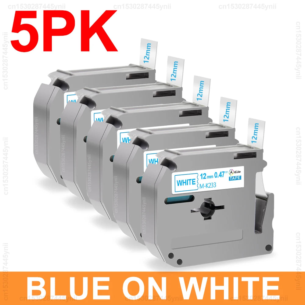 12mm Brother MK Label Tape Compatible MK231 MK131 – 5/10 Pack