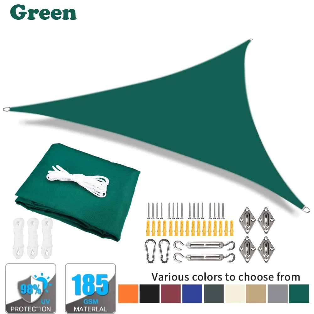 Waterproof Triangle Sun Shade Sail – 98% UV Block for Patio