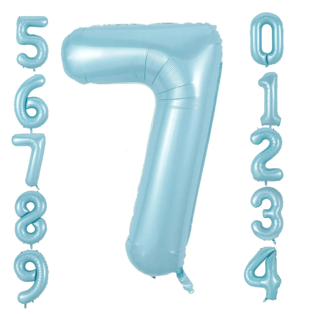40-Inch Pearl Blue Number Foil Balloon Digits 0–9 Party Décor
