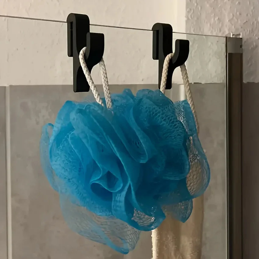 No-Drill Shower Door Hook Clamp – Towel & Robe Hanger