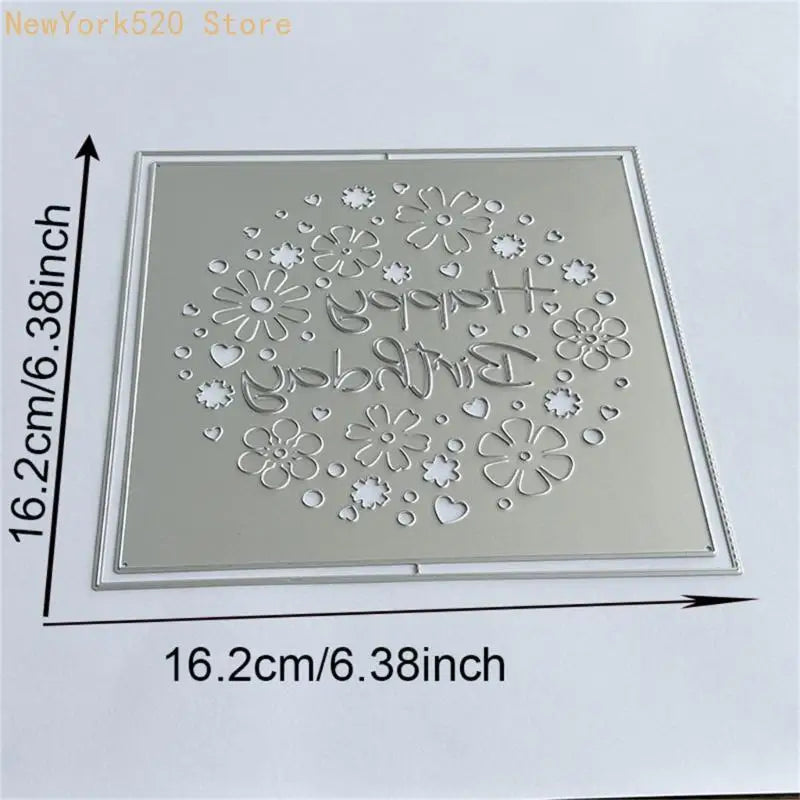 Birthday Flower Cutting Dies – Carbon Steel Embossing Stencils