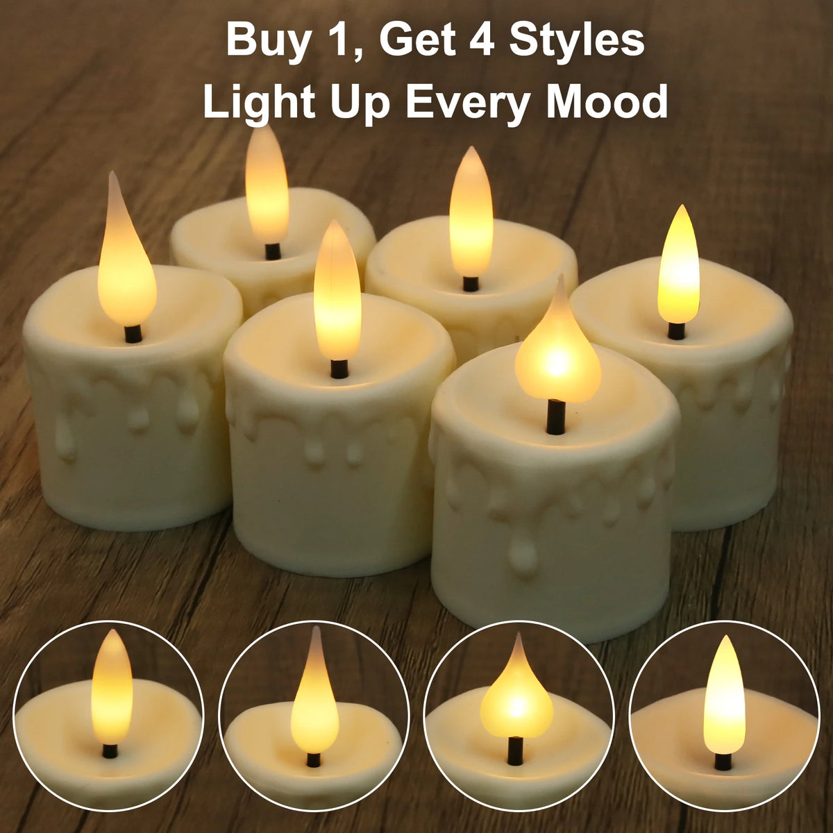 Rechargeable Flameless LED Tea Light Candles with Remote & Timer